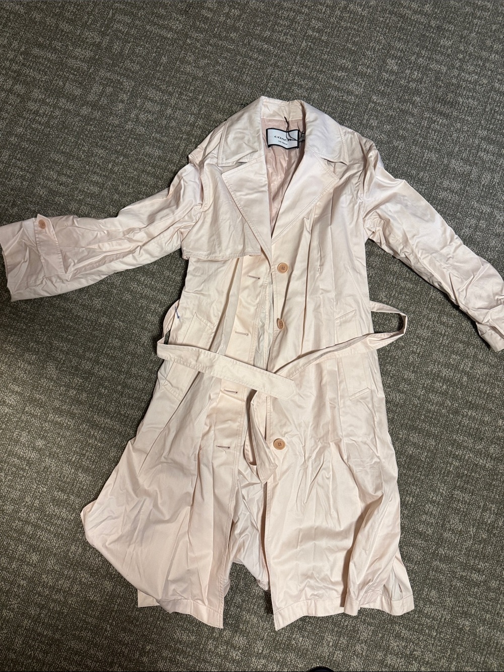 Coach Pale Blush Trench Coat with Belt
